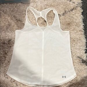 Under Armour White Fitted Sleeveless Tank Top